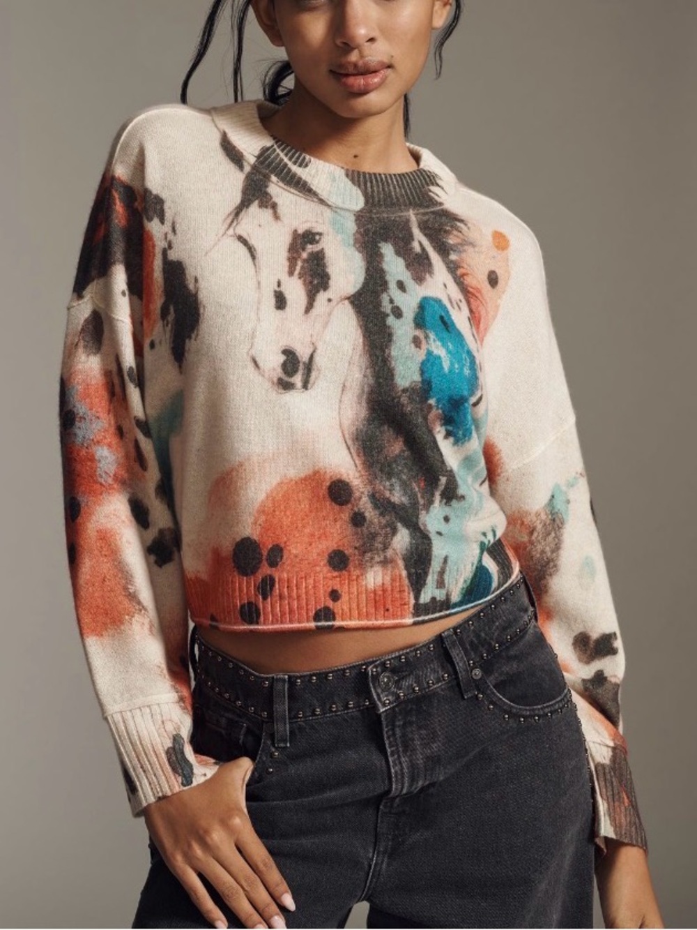 Anthro Goldie Cashmere Long-Sleeve Crew Neck Sweater. Size M. MSRP $198